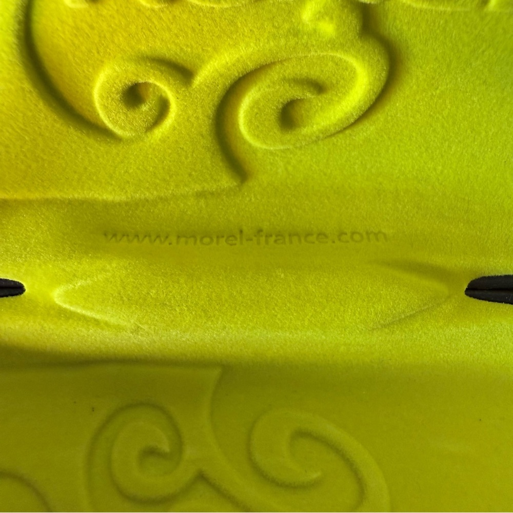 KOALI Black Brown Morel Clamshell Sunglasses Case Hard Filagree Eyeglasses Lime - Picture 7 of 8
